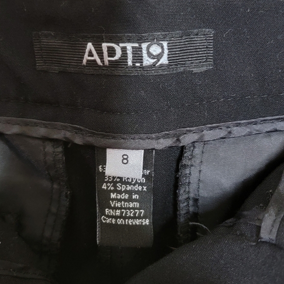 Apt. 9 | Classic Black Slim Straight Leg Pants Size 8 - Picture 4 of 4